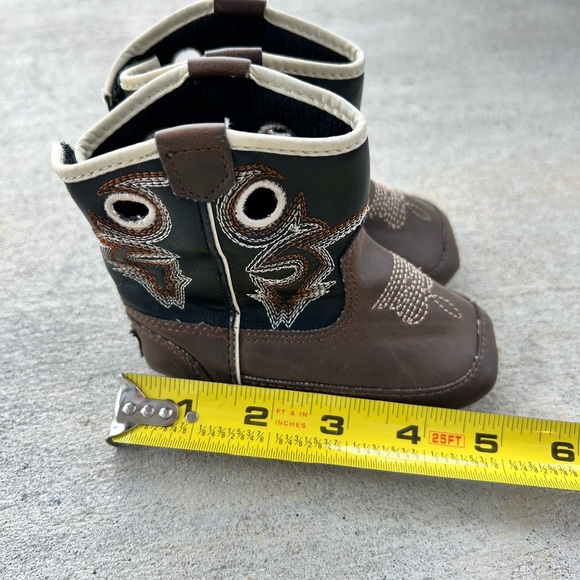 Double Barrel Infant Brown and Black Western Cowboy Trace Baby Buckers Boots - Picture 12 of 14